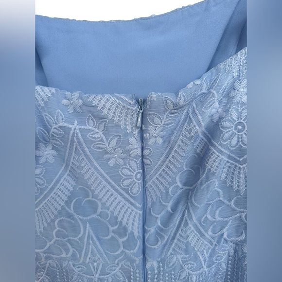 NWT Monique Lhuillier Baby Blue Lace Summer Midi Dress Size 8 MSRP $495 Formal - Picture 7 of 11